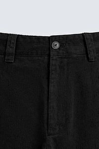 TEXTURED STRAIGHT FIT PANTS