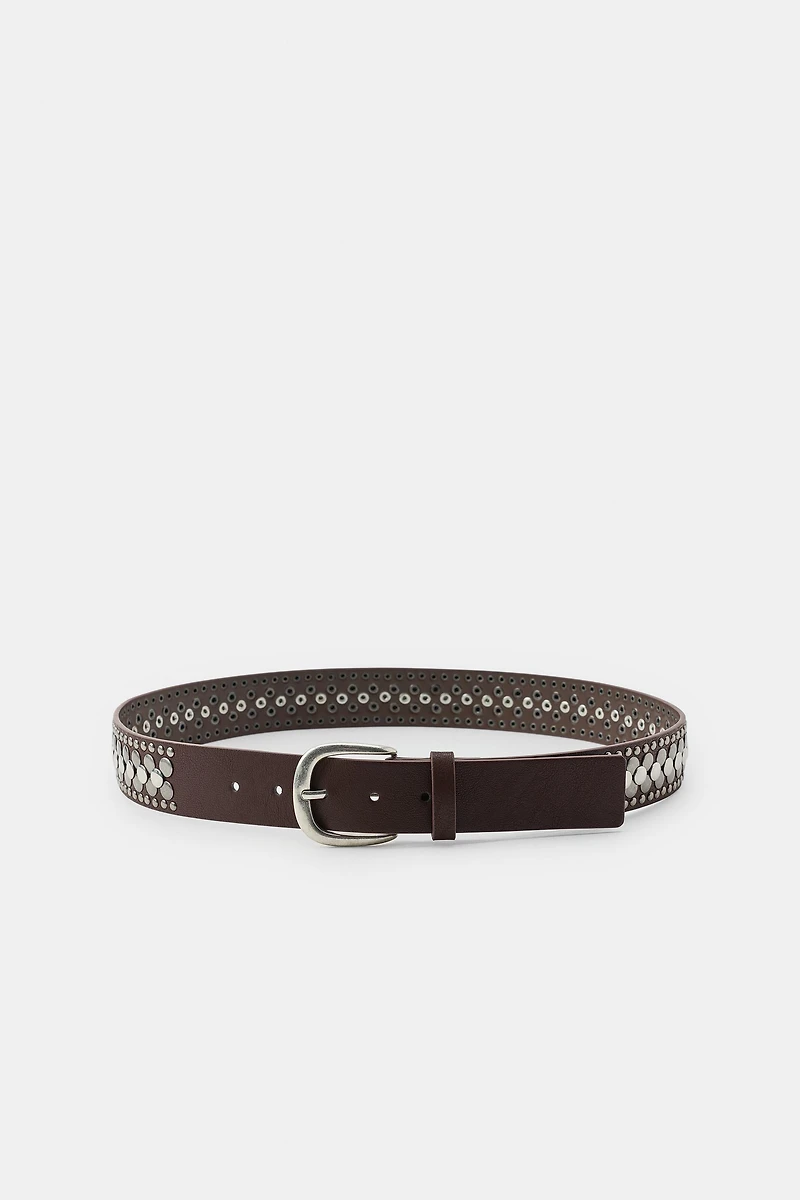 FAUX LEATHER STUDDED BELT