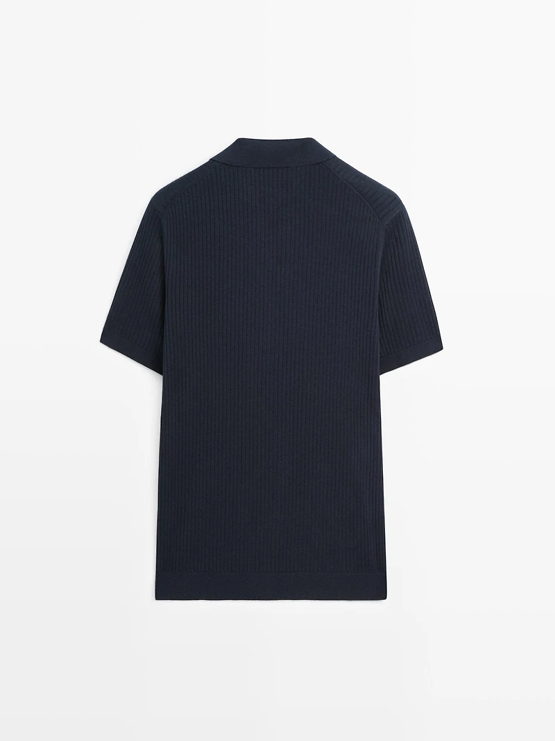 Pull polo en maille à col zippé