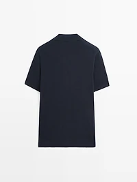 Pull polo en maille à col zippé