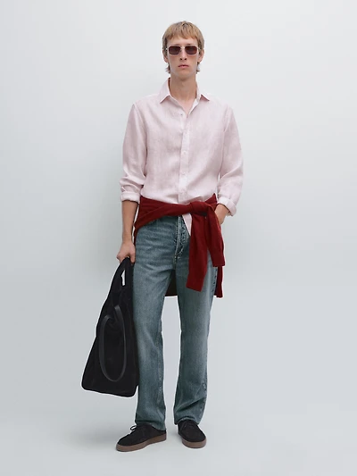 100% linen slim fit shirt