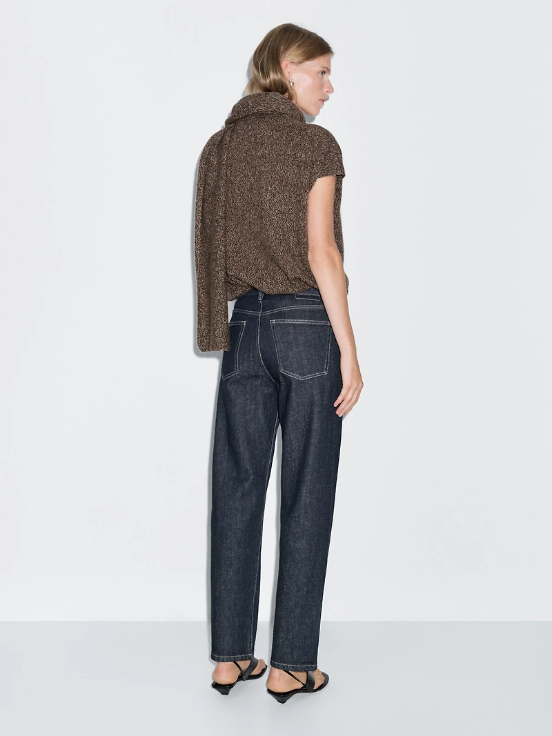 Jean straight taille haute