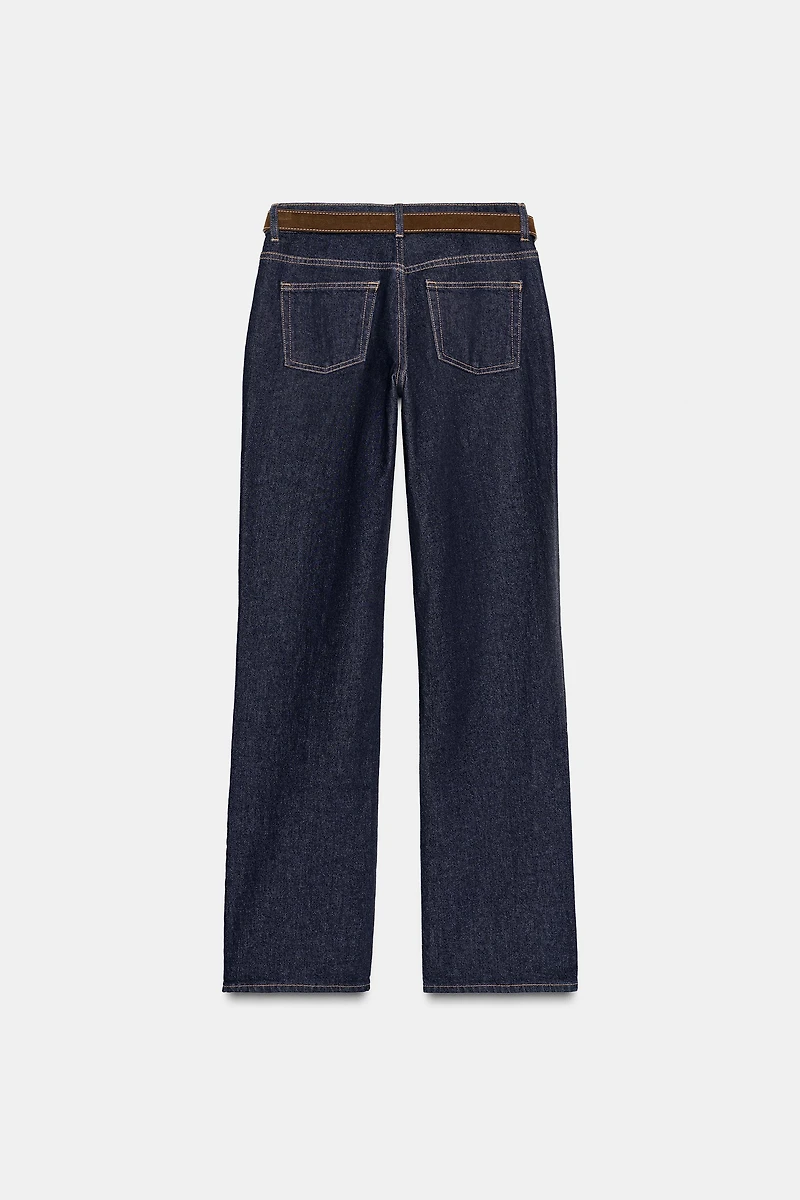 Z1975 MID-RISE STRAIGHT SLIM BELTED JEANS
