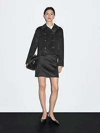 Short faux fur skirt
