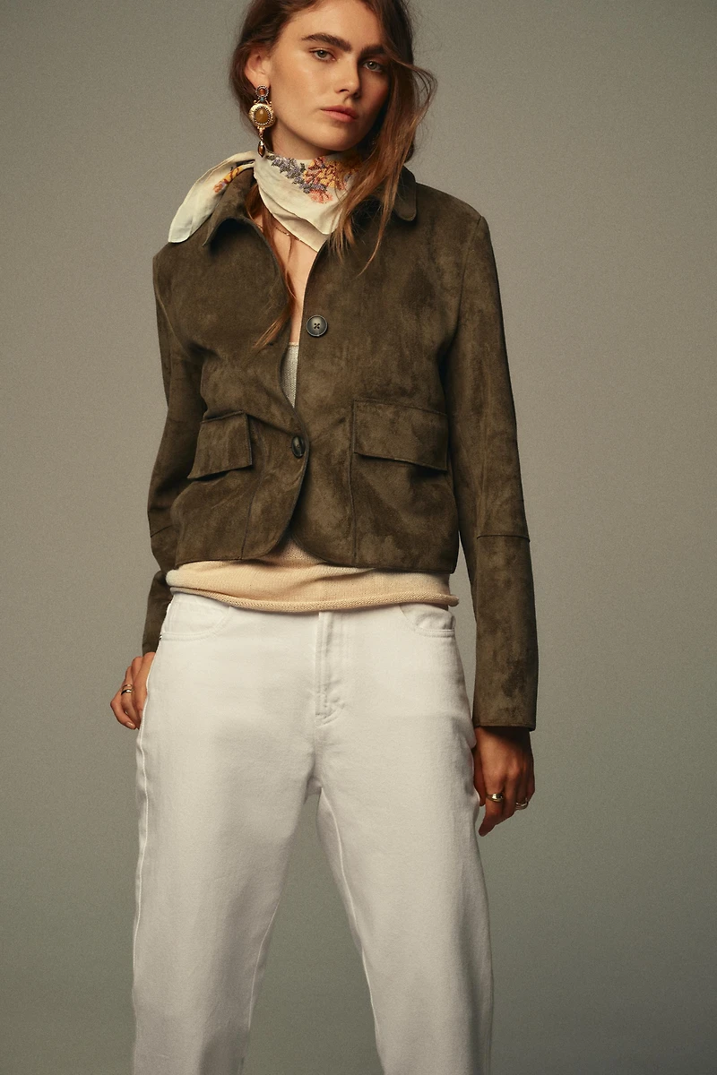BLOUSON COURT EFFET DAIM