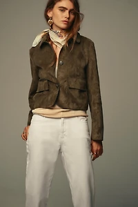 BLOUSON COURT EFFET DAIM