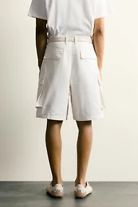 RELAXED FIT CANVAS CARGO SHORTS