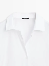 Cotton poplin shirt with dart detail