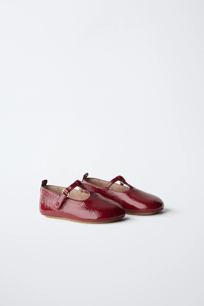 T-BAR PATENT BALLET FLATS