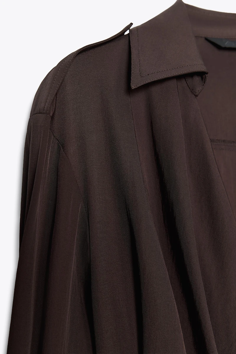 BELTED WRAP MIDI DRESS