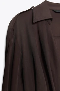 BELTED WRAP MIDI DRESS