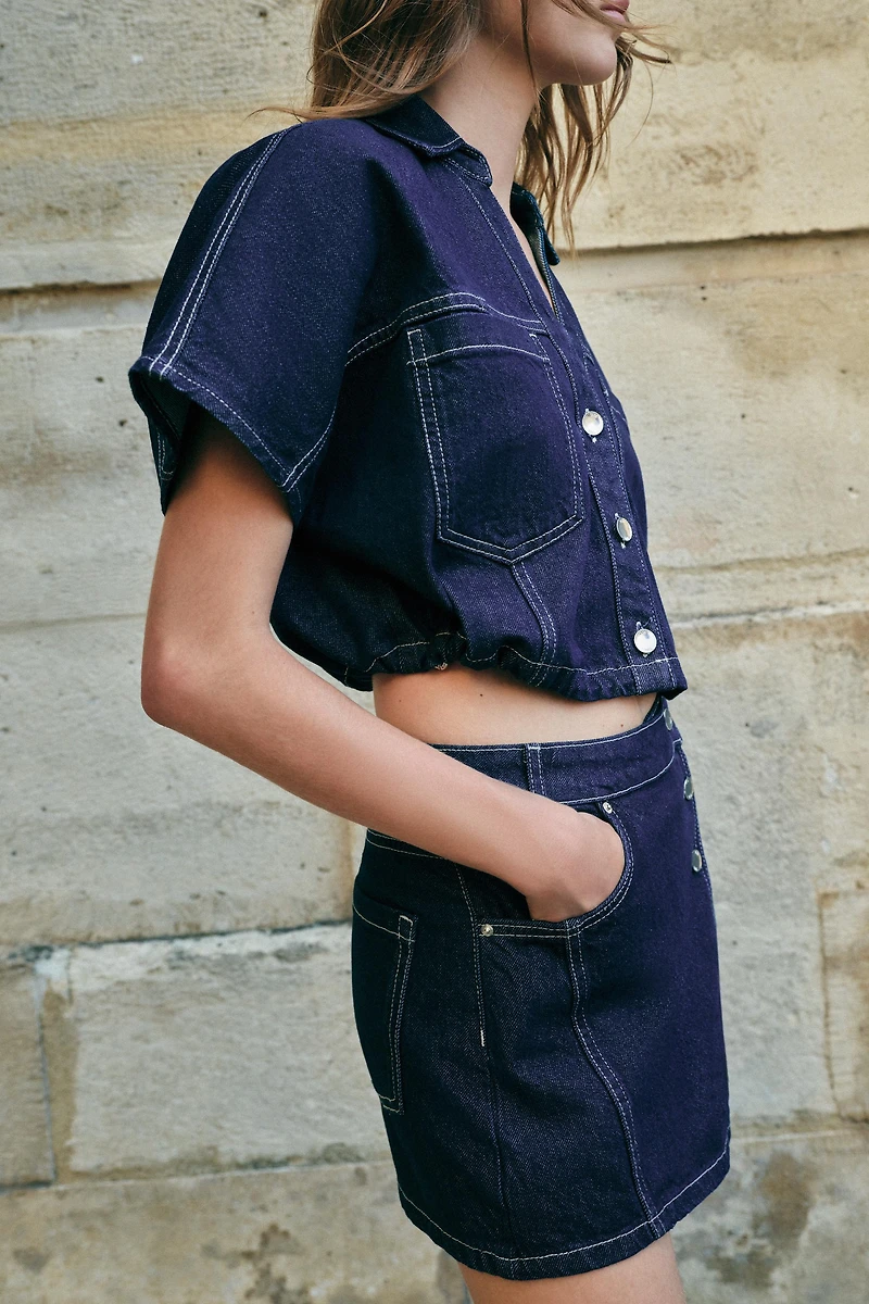 JUPE-PANTALON Z1975 EN DENIM CROISÉ