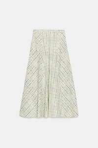 EMBROIDERED PLAID SKIRT WITH BOWS
