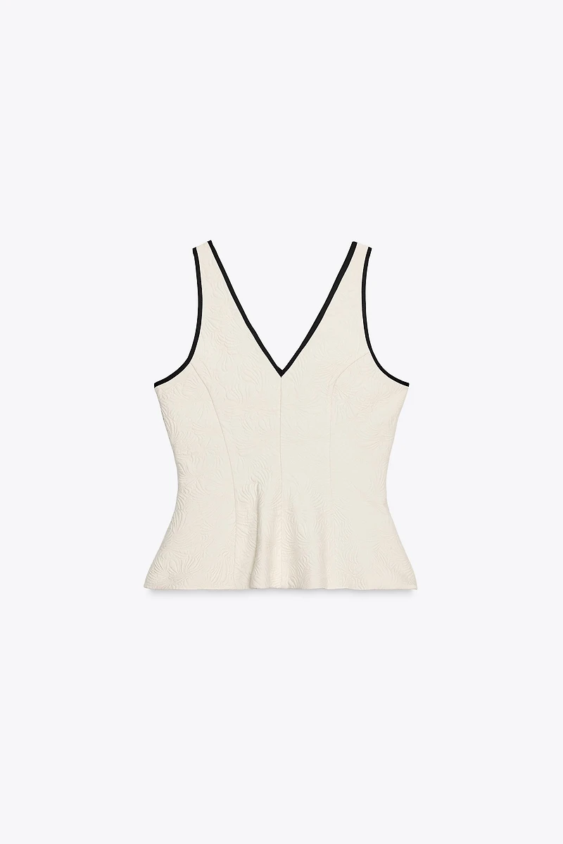 JACQUARD PEPLUM TOP