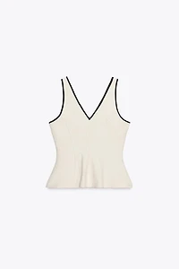 JACQUARD PEPLUM TOP