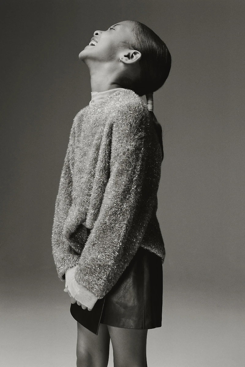 SPARKLY FAUX FUR KNIT JUMPER