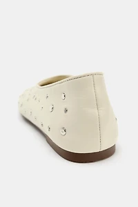 LEATHER STUDDED BALLET FLATS