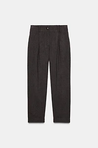 PLEATED PANTS WITH ELASTIC BACK