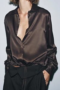 ZW COLLECTION SATIN EFFECT BLOUSE WITH TIES