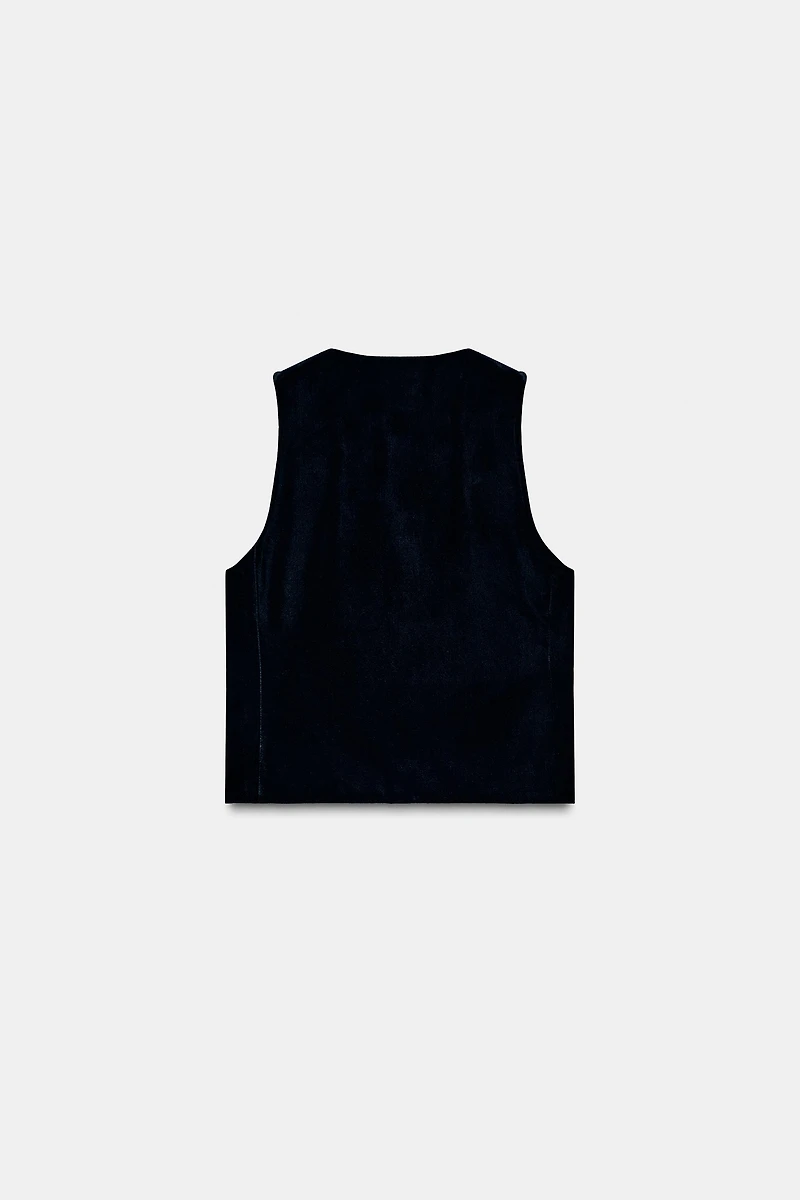 ZW COLLECTION EMBROIDERED VELVET VEST