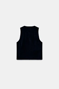 ZW COLLECTION EMBROIDERED VELVET VEST