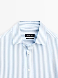 Regular fit striped cotton shirt