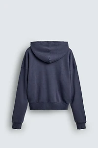 COMBINATION WAFFLE HOODIE SWEATSHIRT