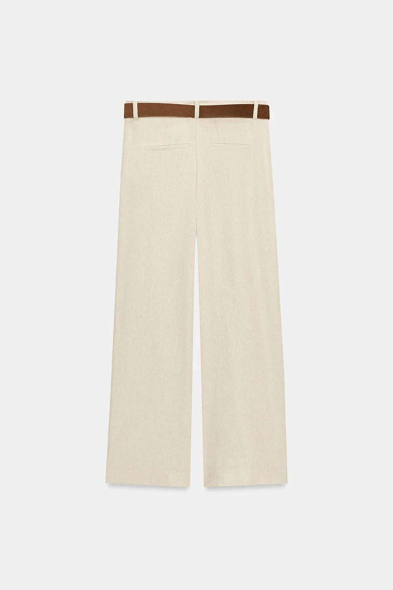 LINEN CULOTTES WITH BELT