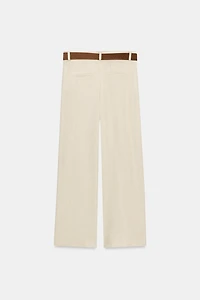 LINEN CULOTTES WITH BELT