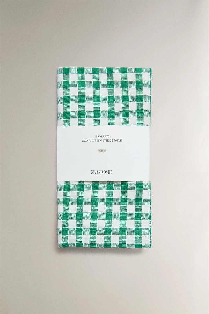 GINGHAM CHECK NAPKINS (PACK OF 2)