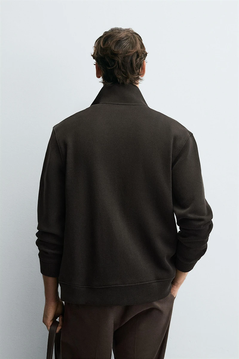 RIBBED ZIP JACKET