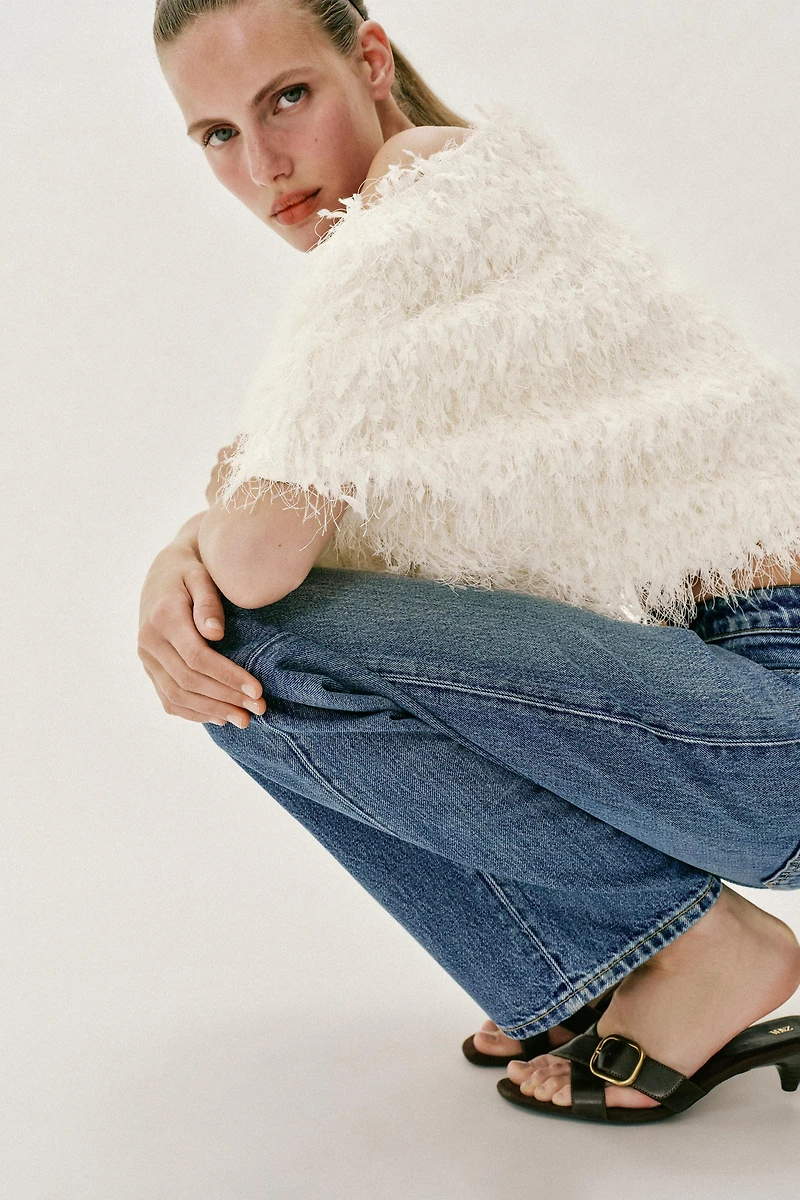 TOP EN MAILLE FRANGES