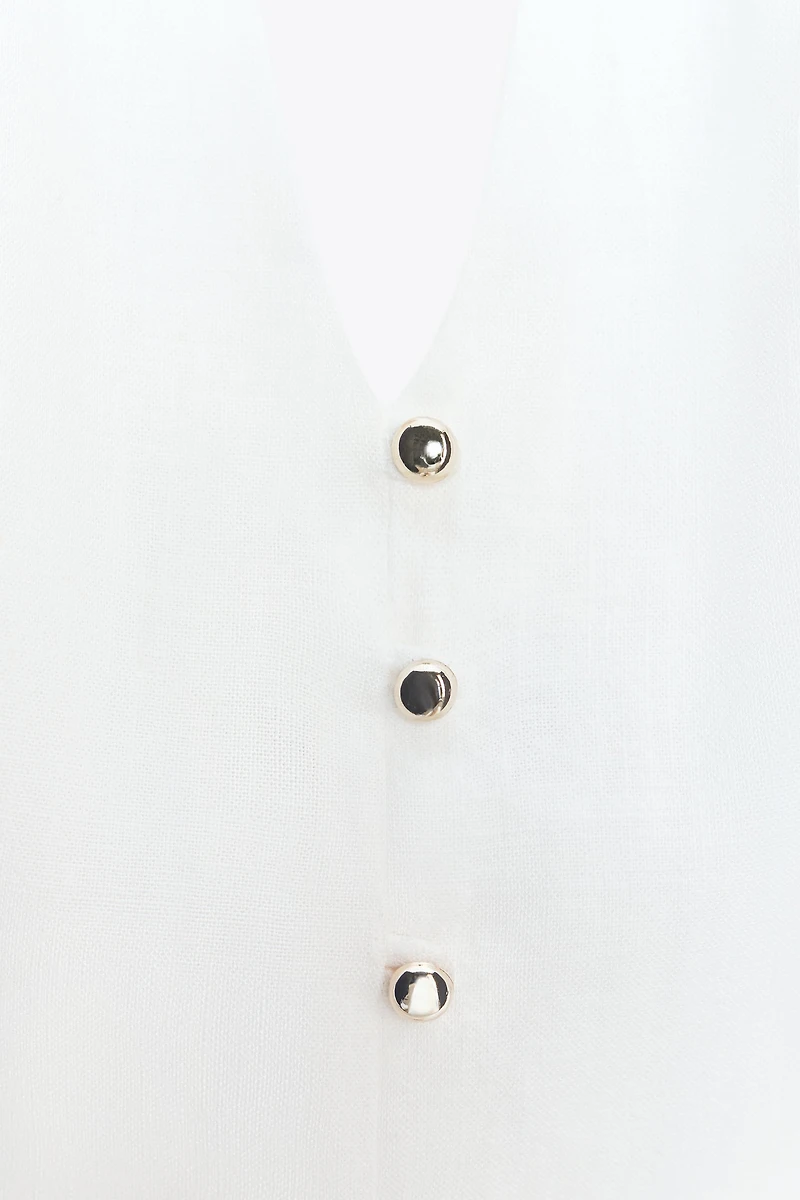 LINEN HALTER VEST TOP