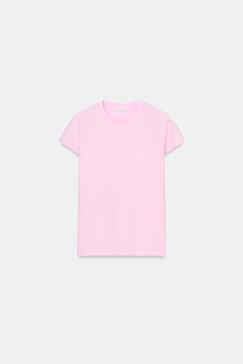 T-SHIRT CŒURS EN RELIEF