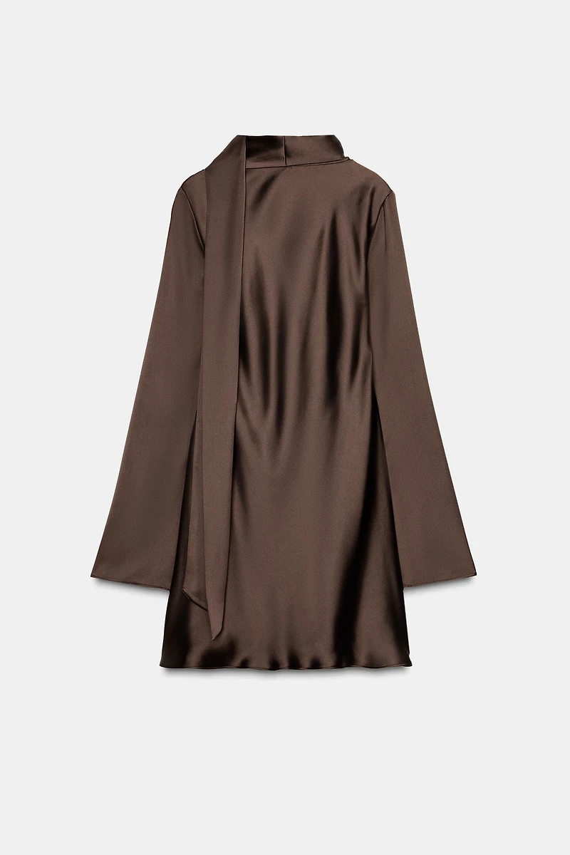 SATIN EFFECT SCARF DRESS