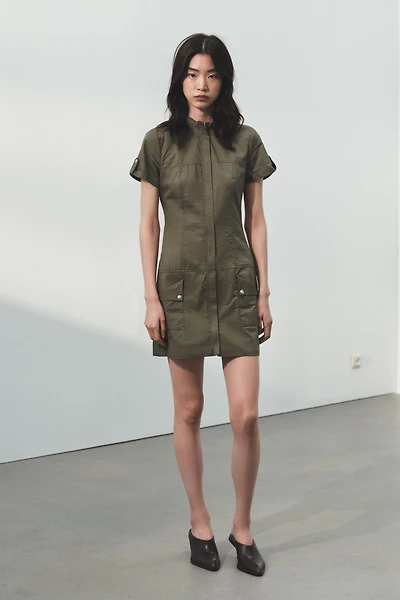 ROBE GABARDINE À POCHES