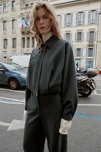 BLOUSON BOMBER COURT À MANCHES BALLON ET RAYURES TENNIS