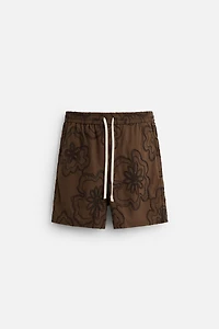 EMBOSSED EMBROIDERY SHORTS