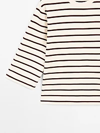 Striped T-shirt with elbow-length sleeves