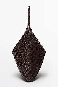 Sac moyen tressé en cuir nappa