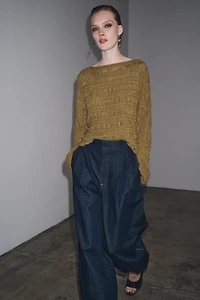 RIBBED KNIT SWEATER