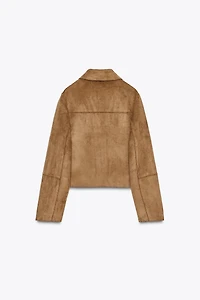 FAUX SUEDE CROPPED JACKET