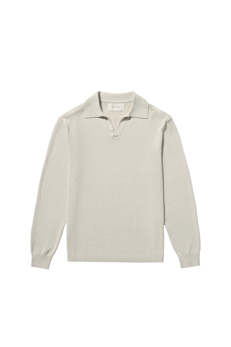 COTTON-HEMP KNIT POLO SHIRT