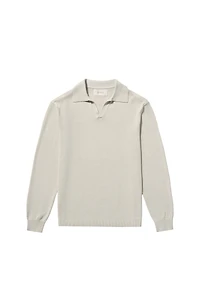 COTTON-HEMP KNIT POLO SHIRT