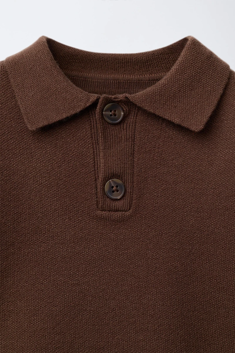 KNIT POLO SWEATER