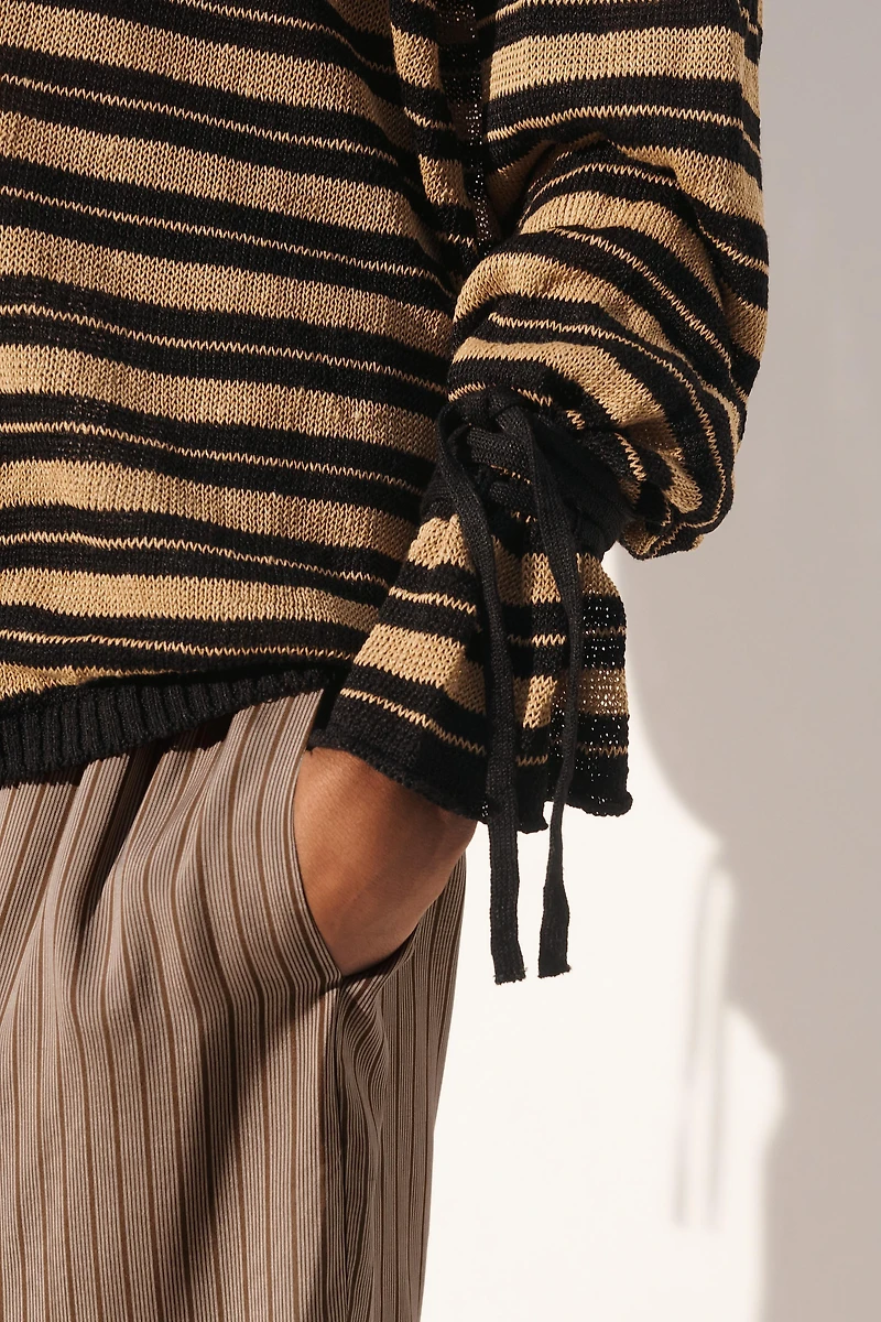 PULL À RAYURES LIN - VISCOSE