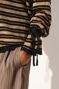 PULL À RAYURES LIN - VISCOSE