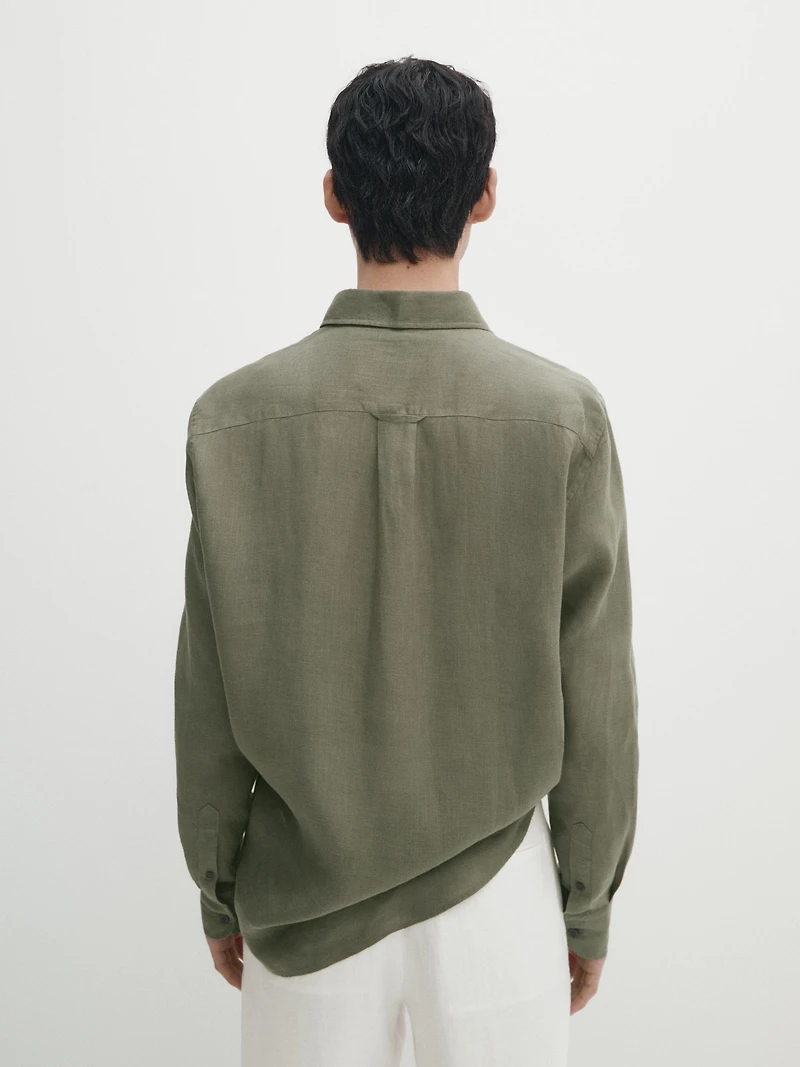 Regular fit 100% linen shirt