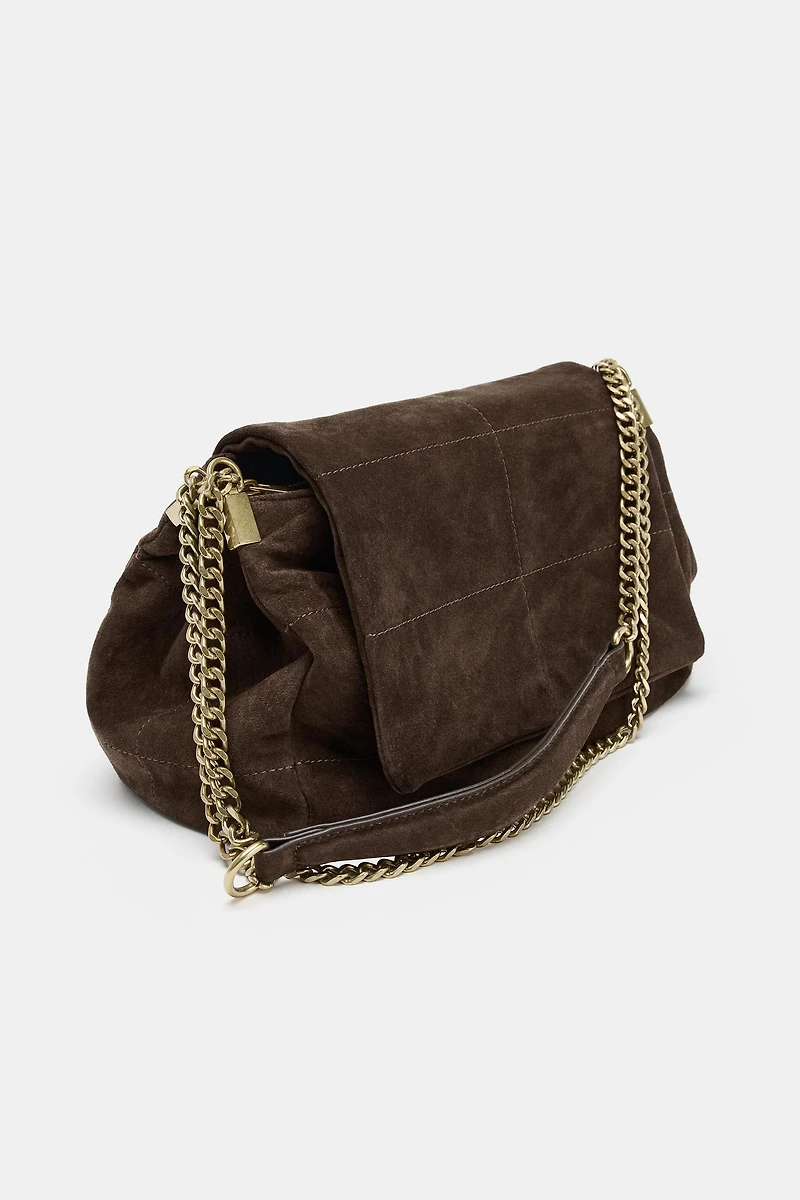 SAC PORTÉ ÉPAULE EN CUIR VELOURS
