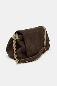 SAC PORTÉ ÉPAULE EN CUIR VELOURS